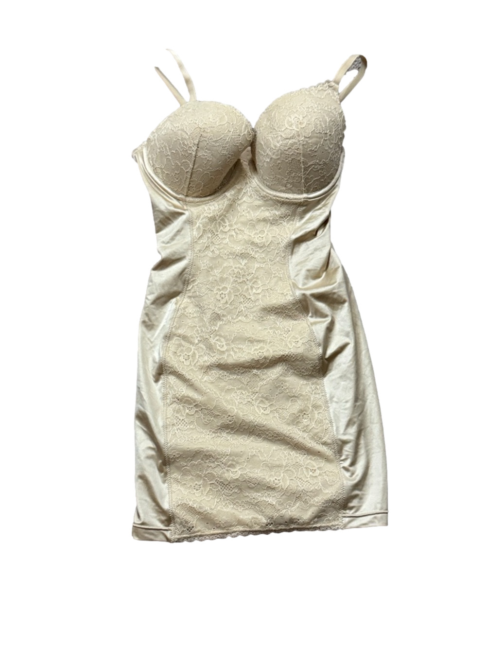 Sweet Nothings Nude Shapewear Slip Dress Built In Bra Shaper Control SIZE 36C